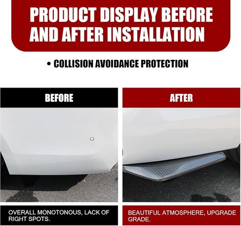 UGSHY 2 PCS Car Bumper Splitter Trim, 13.3In x 5.1In Waterproof Vehicle Modification Fender Decoration, Universal Durable Automotive Lip Spoiler Accessories for Car Truck SUV (Carbon Fiber Black) in Saudi Arabia
