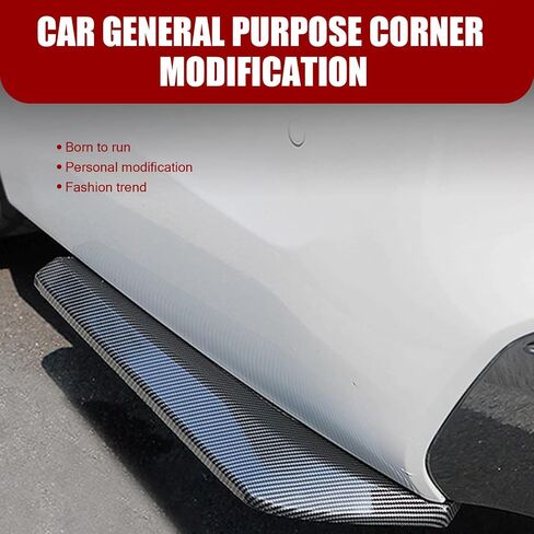 UGSHY 2 PCS Car Bumper Splitter Trim, 13.3In x 5.1In Waterproof Vehicle Modification Fender Decoration, Universal Durable Automotive Lip Spoiler Accessories for Car Truck SUV (Carbon Fiber Black) in Saudi Arabia