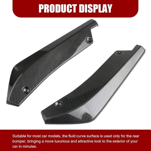 UGSHY 2 PCS Car Bumper Splitter Trim, 13.3In x 5.1In Waterproof Vehicle Modification Fender Decoration, Universal Durable Automotive Lip Spoiler Accessories for Car Truck SUV (Carbon Fiber Black) in Saudi Arabia