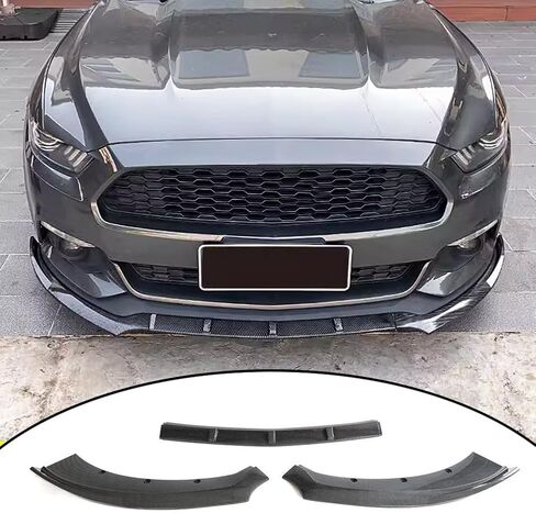 3pcs فورد موستانج الجبهة الوفير الشفاه متوافق مع 2015 2016 2017 فورد موستانج المصد الأمامي السفلي الستارة حامي الجسم عدة الفاصل الشفاه رسمت ألياف الكربون ABS in Kuwait