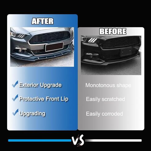 3pcs فورد موستانج الجبهة الوفير الشفاه متوافق مع 2015 2016 2017 فورد موستانج المصد الأمامي السفلي الستارة حامي الجسم عدة الفاصل الشفاه رسمت ألياف الكربون ABS in Kuwait