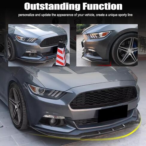 3pcs فورد موستانج الجبهة الوفير الشفاه متوافق مع 2015 2016 2017 فورد موستانج المصد الأمامي السفلي الستارة حامي الجسم عدة الفاصل الشفاه رسمت ألياف الكربون ABS in Kuwait