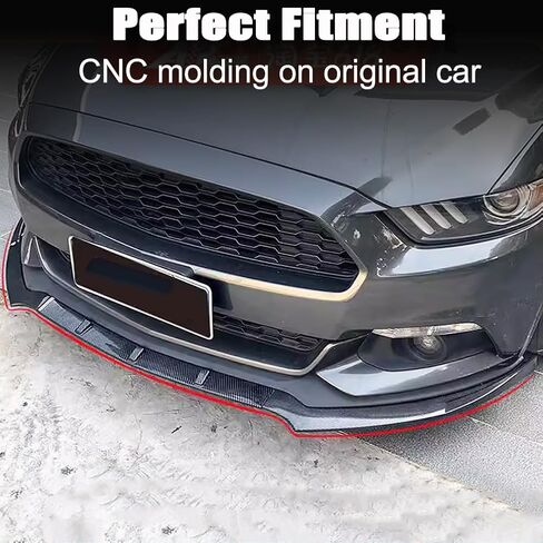 3pcs فورد موستانج الجبهة الوفير الشفاه متوافق مع 2015 2016 2017 فورد موستانج المصد الأمامي السفلي الستارة حامي الجسم عدة الفاصل الشفاه رسمت ألياف الكربون ABS in Kuwait