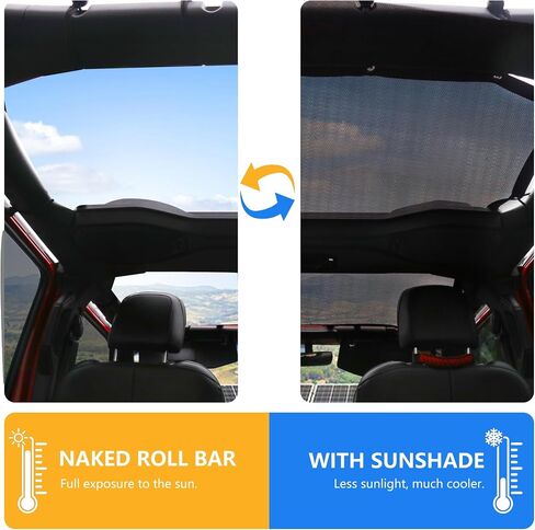 Sunshade for 2018-2023 Jeep Wrangler JL JLU 2 Door 4 Door Front Mesh Sun Shade JL Sunshade Bikini Soft Top Roof Cover Net Accessories, Blocks UV, Wind, Noise, Black in Saudi Arabia