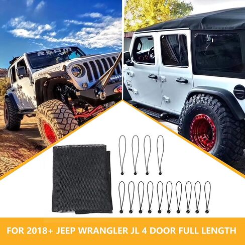 Sunshade for 2018-2023 Jeep Wrangler JL JLU 2 Door 4 Door Front Mesh Sun Shade JL Sunshade Bikini Soft Top Roof Cover Net Accessories, Blocks UV, Wind, Noise, Black in Saudi Arabia