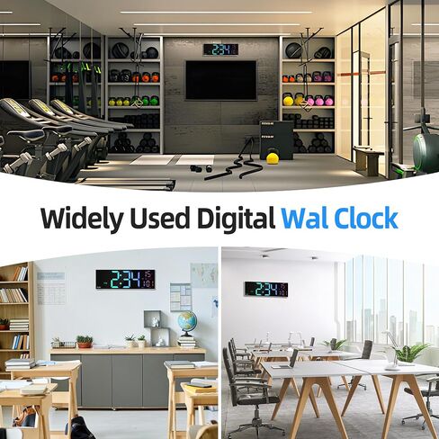 LEIKE 16.2'' Large Digital Wall Clock with Remote Control, Big LED/Dual Alarm/8 RGB Colors/Auto Brightness/Date/Auto DST/Temperature/Night Light Gym Clocks for Living Room Bedroom Office Wall Decor in Saudi Arabia
