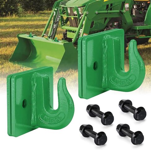 AUTOBOTS 3/8" Tractor Bucket Grab Hook (2 Pack), 15,000lbs Break Strength Grab Hooks with Grade 70 Forged Steel Bolt Compatible for John-Deere Truck UTV ATV Tractor Bucket(Black) in Saudi Arabia