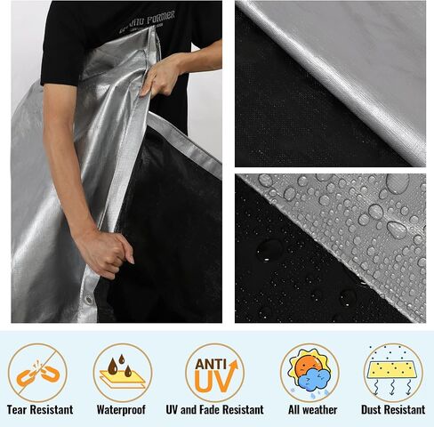 Blue Tarp Waterproof Outdoor Cover 6x8 - 7 Mil Lightweight Tarps Durable Poly Tarpaulin for Rain,Pool Cover and Camping Tent (Blue,6x8 Feet), Blue/Blue (BLUE/BLUE-6x8) in Saudi Arabia