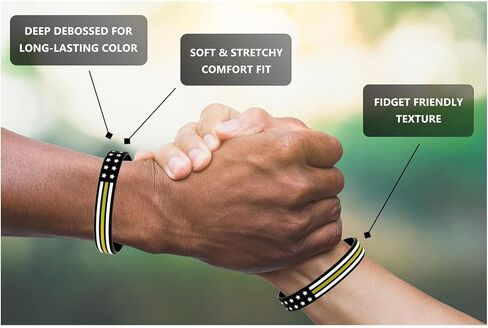 Thin Yellow Line Flag Wristbands (6-pack) - Dispatcher Accessories and Gifts for Police, Fire and Ambulance Dispatchers - 6 Silicone Rubber Bracelets for Men and Women in Kuwait