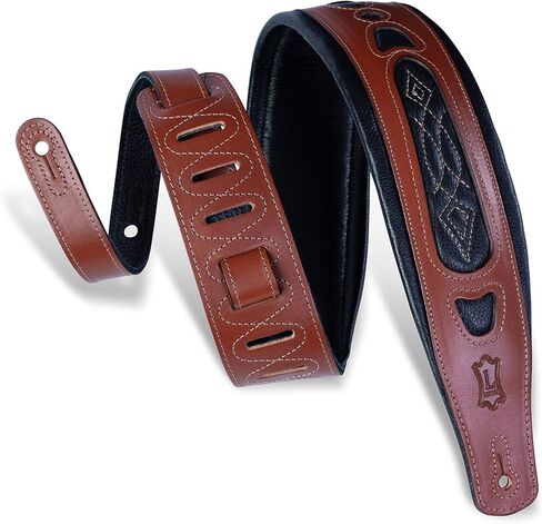 حزام جيتار من الجلد النباتي PM31-BLK من Levy's Leathers، أسود in Kuwait