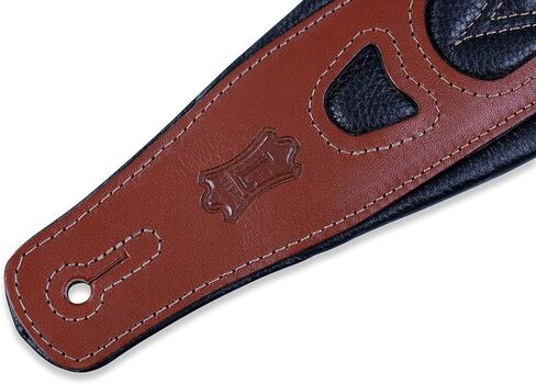 حزام جيتار من الجلد النباتي PM31-BLK من Levy's Leathers، أسود in Kuwait