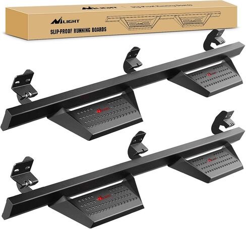 لوحات تشغيل Nilight لـ 2009-2018 Dodge RAM 1500 2019 2020 2021 2022 2023 2024 1500 Classic Quad Cab ثنائي المرحلة محكم أسود مسحوق مطلي بقضبان Nerf جانبية مقاومة للانزلاق، ضمان لمدة عامين in Kuwait