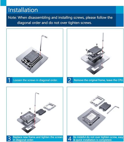Intel 12th/13th Generation Contact Frame,CPU Retrofit Kit for LGA 1700, 1700-BCF Anti-Bending Buckle Stand, Compatible with Water/Air Cooling, CNC Process Aluminum CPU Fixed Fastener in Saudi Arabia