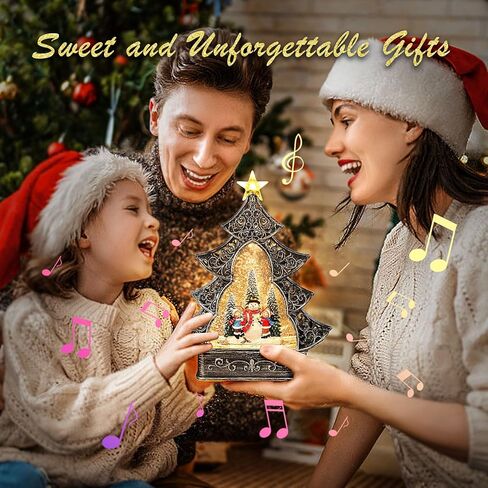 كرات ثلج عيد الميلاد، فانوس عيد الميلاد لشجرة عيد الميلاد المتلألئة مع 8 أغاني موسيقى عيد الميلاد، USB وبطارية تعمل بمؤقت 6 ساعات لعيد الميلاد لديكور عيد الميلاد وهدايا الطاولة الداخلية in Kuwait