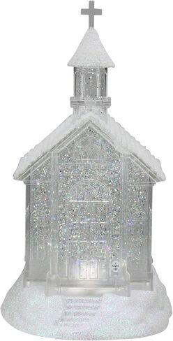 Midwest Gloves 10.75" LED Lighted Swirling Glitter Church Christmas Snow Globe Glitterdome in Saudi Arabia