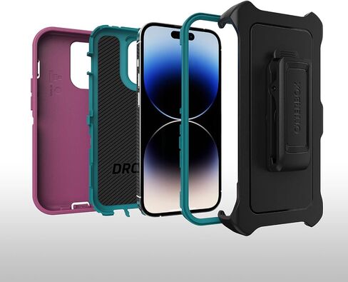 حافظة OtterBox Defender بدون شاشة وحافظة بمشبك حزام لهاتف iPhone 14 PRO (فقط) عبوة غير للبيع بالتجزئة - (أزرق) in Saudi Arabia