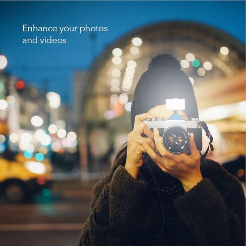 DigiPower GoViral - InstaFame - مصباح فيديو LED مدمج للغاية 50 (3.5 وات) يتميز بـ 350 لومن، 3 مستويات سطوع قابلة للتعديل تتضمن محول الهاتف والكاميرا، 3 موزعات ألوان وكابل Micro USB in Kuwait