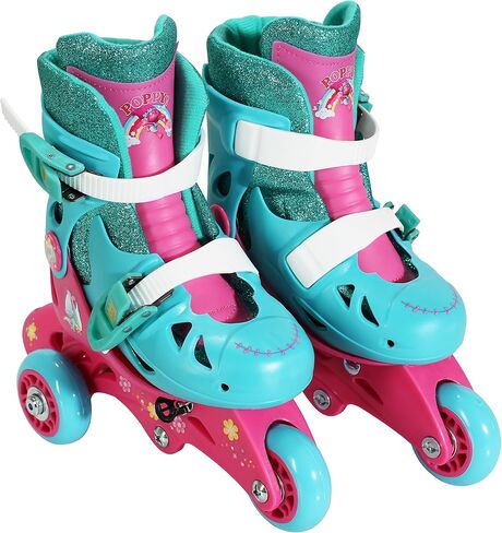 PlayWheels Trolls Glitter Convertible 2-in-1 Skates, Junior Size 6-9 in Saudi Arabia