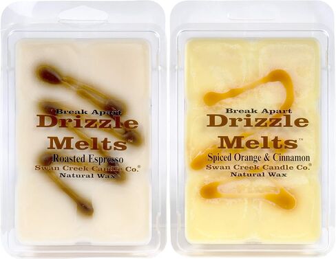 Swan Creek Natural Wax Drizzle Melts - Coffee Lover Set - 2 Pack (Roasted Espresso and Spiced Orange & Cinnamon) in Saudi Arabia