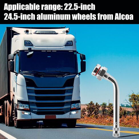 10pcs Truck Tire Valve Stems, TR545D 60 Degree Tire Valve Stem Extension Adaptor Valve Stems for Truck Tires Suitable for 22.5/24.5 Inch Aluminum Wheels in Saudi Arabia
