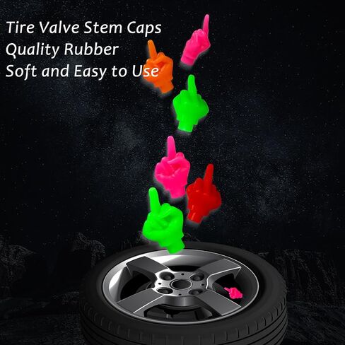 8pcs Valve Stem Caps, Tire Valve Caps Tire Valve Stem for Car Motorcycle Truck SUV and Bike, Black, Green in Saudi Arabia