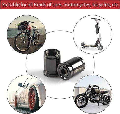 غطاء صمام الإطارات SINGARO، 4 قطع من سبائك الألومنيوم للسيارة بتصميم مضاد للسرقة، ملحقات غطاء الإطارات، عالمية للسيارة وسيارات الدفع الرباعي والدراجات النارية والدراجات (فضي) in Kuwait