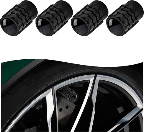 4 PCS Tire Valve Stem Caps, Leakproof Car Tire Air Valve Stem Covers with Rubber Ring, Corrosion Resistant Auto Tire Valve Stem Cap Cover, Universal Vehicle Accessories (Red, Footprint) in Kuwait