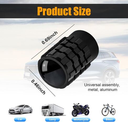 4 PCS Tire Valve Stem Caps, Leakproof Car Tire Air Valve Stem Covers with Rubber Ring, Corrosion Resistant Auto Tire Valve Stem Cap Cover, Universal Vehicle Accessories (Red, Footprint) in Kuwait