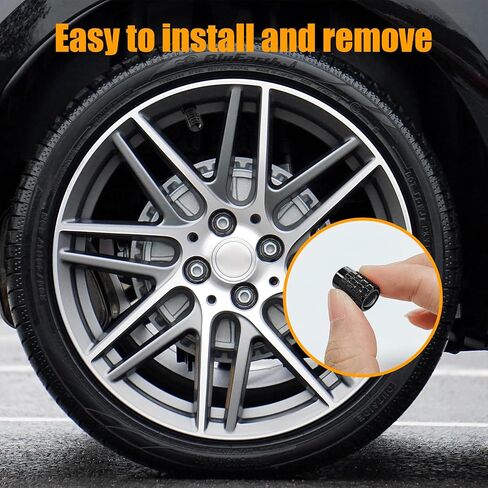 4 PCS Tire Valve Stem Caps, Leakproof Car Tire Air Valve Stem Covers with Rubber Ring, Corrosion Resistant Auto Tire Valve Stem Cap Cover, Universal Vehicle Accessories (Red, Footprint) in Kuwait