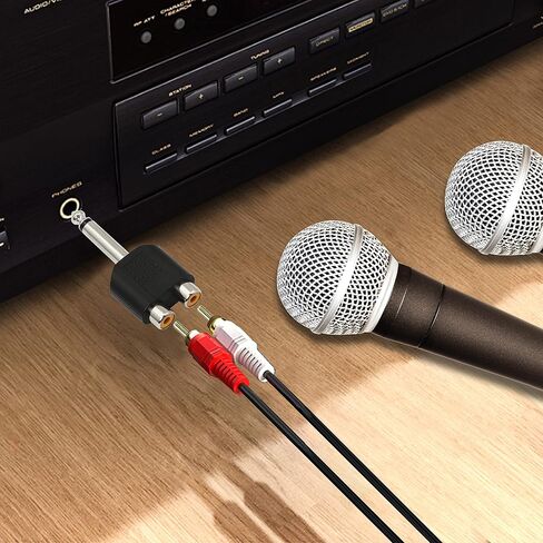 GELRHONR 6.35 ملم مونو 1/4 بوصة ذكر إلى RCA الفاصل، مقبس ستيريو Gelrhonr ذكر إلى RCA أنثى محول-5PCS in Saudi Arabia