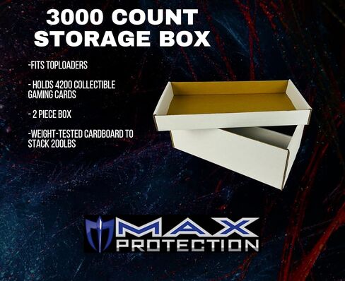 صندوق تخزين بطاقات ماكس بروتكشن سوبر شو 3 صفوف - 3000 بطاقة و600 محمل علوي 3x4 - صنع في الولايات المتحدة الأمريكية (10 عبوات) in Saudi Arabia