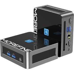 MOREFINE Mini PC N100, 12th Gen Alder Lake N100 (Up to 3.4GHz), Mini Computes with 16GB DDR4 RAM & 512GB M.2 NVMe SSD, M9 Mini Computer Windows 11 Support 4K Dual Display/WiFi 6/BT 5.2