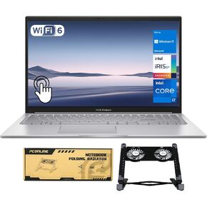 ASUS Vivobook 15 Business Laptop, 15.6" FHD Touchscreen, Intel Core i7-1355U, 16GB RAM, 1TB SSD, Backlit KB, Fingerprint, HDMI, Win11 Home, Bundle with PCO Notebook Folding Radiator, Laptop Cooler