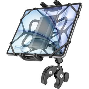 Metal Tablet Holder for Wheelchair Pole, Boat Helm, Stroller, Bike, Golf Cart, Mic Stand, Motorcycle, Bicycle Handlebar Clamp for iPad Pro 12.9, Air, Mini, Galaxy Tab, 4-13" Tablets & Phones