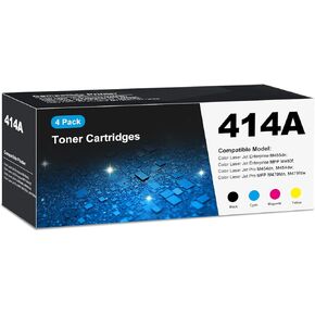 414A Toner Cartridge 4 Pack High Yield MFP M479fdw (with Chip) Compatible for HP 414A 414X Work for Color Laser Jet Pro MFP M479fdw Toner M454dw M454dn M455dn MFP M480f M479dw M479fdn Printer W2020A