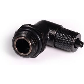 Alphacool 90 درجة فوهة نحاسية قابلة للتدوير ، 1/4 "G1/4 موضوع ، 5/3 مم خرطوم ، 30 × 16 × 28 مم ، أسود ، سطح مكتب متوافق