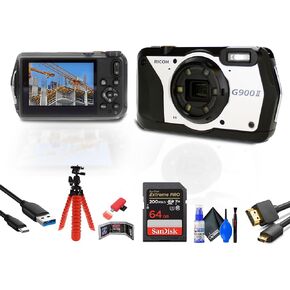 Ricoh G900 II Digital Camera (01472) Bundle Including: 64 GB Memory Card, Card Reader, Card Wallet, Micro HDMI Cable, Type-C to Type-A Charge and Synce Cable, Full Cleaning Kit, Flexible Hand Grip