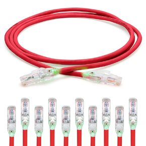 EVO CAT6 Ethernet Cable 10 Pack | كات 6 كابلات الشبكة | كابل تصحيح الكمبيوتر الداخلي | أطوال متعددة
