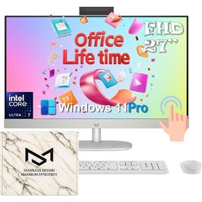 HP 27 "FHD Touchscreen Business Business All-In-One ، W/Lifetime Office ، Intel 12-Core Ultra 7 155U (Beats I7-1355U) ، Wireless KB & Mouse ، Wi-Fi 6 ، Windows 11 Pro (64 GB RAM | 4 TB SSD)