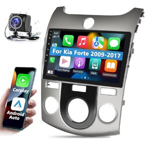 Stereo Stereo Radio Car Car Podofo لـ Kia Forte 2009 2010 2011 2012 2014 2015 2015 2017 2017 9 "Audio Attives مع Apple Carplay Android Auto Hifi ، WiFi ، GPS Mavigation ، RDS/FM Radio ، Bluetooth ، كاميرا احتياطية