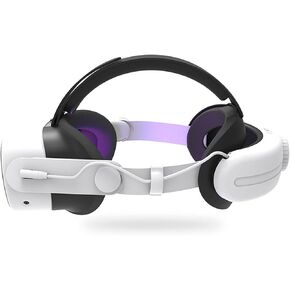 MODJUEGO VR Rechargeable 12000 MAH Head Strap for Meta Quest 3S Elite Strap Replacement Accessories (12000 MAH, White Color)