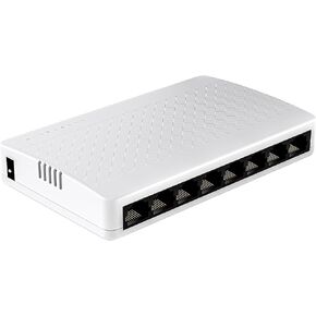 8 Port Gigabit Ethernet Switch | Desktop Ethernet Splitter | Unmanaged Home Network Switch Hub | Auto-Sensing Ports | Plastic Case | Plug & Play | Fanless Quiet, White