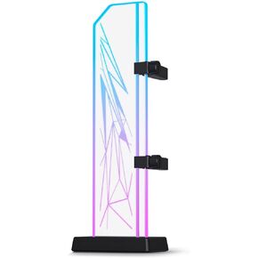 Vetroo V2 ARGB 3-Pin GPU Support Bracket, Edge-Lit Tempered Glass Brace, Adjustable & Detachable Arm, Multiple Orientations, Easy to Install