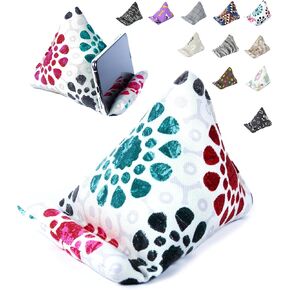 Handmade Phone Pillow Holder - The Wedge Mobile Device Stand - Fabric Phone Stand for All iPhones, All Smartphones! 7 x 6.1 x 5.5 Inches (Cats Multicolored)
