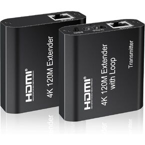 avedio links HDMI Extender Over Cat 5e/6/7, 4K@30Hz HDMI Ethernet Transmitter and Receiver Extender 394FT/120M, Ethernet Adapter 1080P Low Latency, Loop-Out