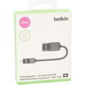 【正規代理店】 Belkin Mini Displayport to HDMI 変換アダプター HDTV 4K 12cm Adapter F2CD079BT-A