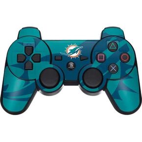 Skinit Decal Gaming Skin Compatible with PS3 Dual Shock Wireless Controller - Officially Licensed NFL Miami Dolphins Double Vision Design
