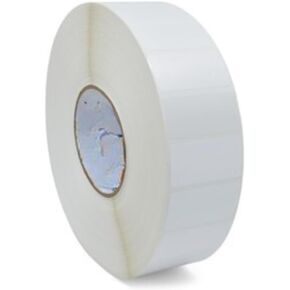 Zebras Thermal Transfer Label Polyester 2 inch x 1 inch Z-Ultimate 3000T 3 inch Core 5570 per Roll 4 Rolls per Ctn Perforated 8" Outer High Performance Permanent Adhesive White 10011697