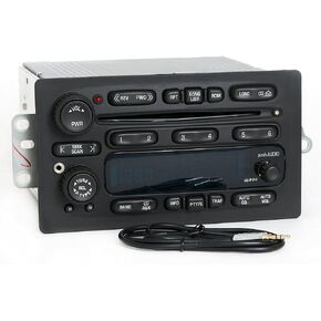 1 Factory Radio AM FM 6 CD Radio w Aux Input Compatible with 2003-05 GMC Chevrolet Truck 10357886 (Renewed)
