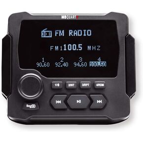 MB Quart GMR-LCD Gauge Hole Mount Marine/Boat Receiver Bluetooth AM/FM Radio